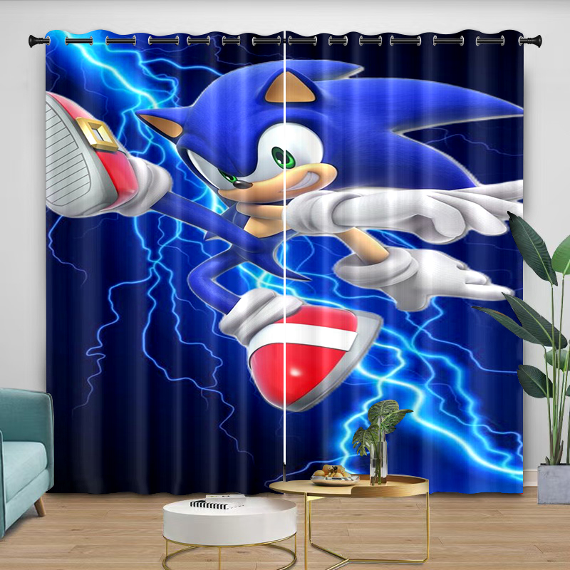 Curtain Rods - ستائر سونيك كرتونية بطباعة رقمية لغرفة