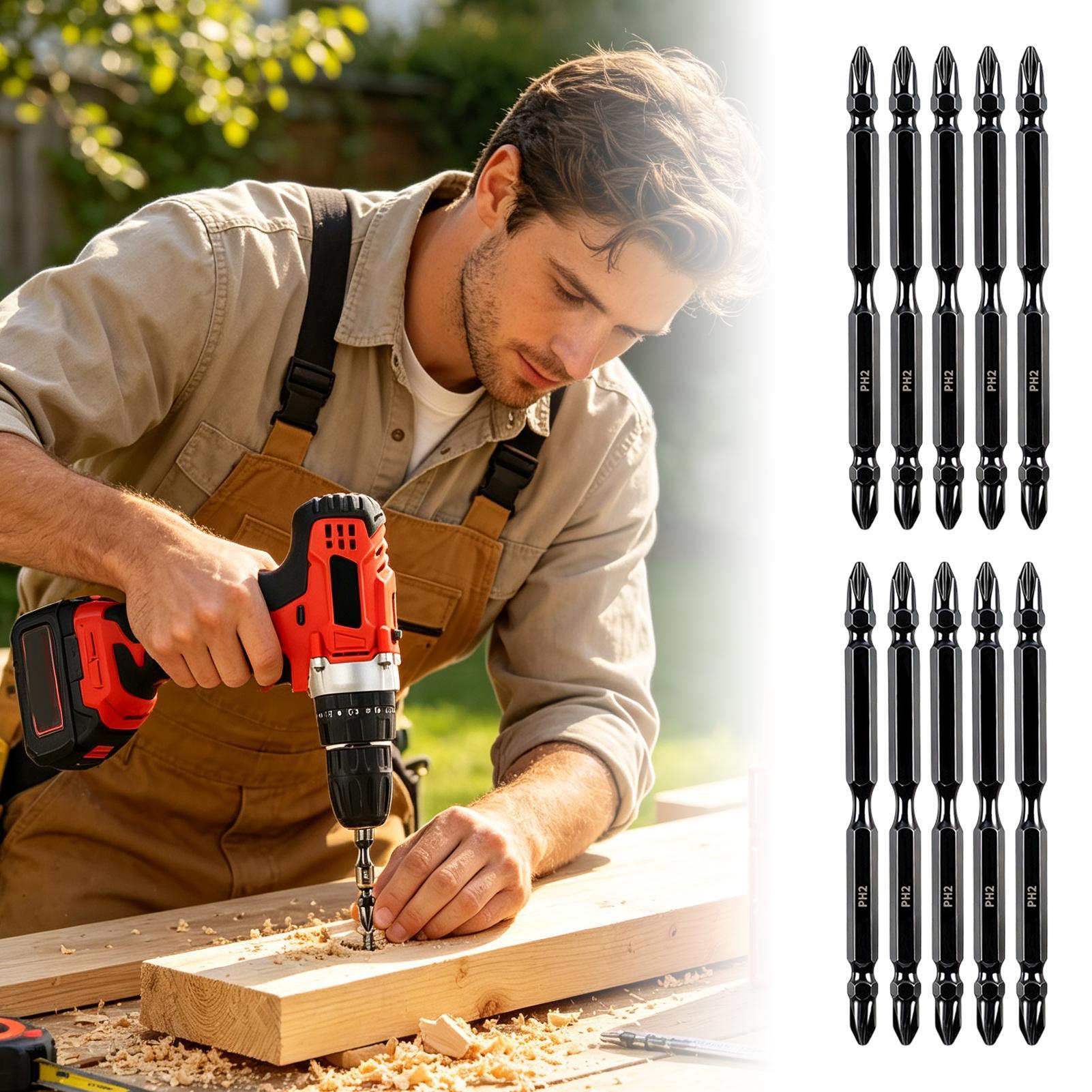 Drill Bits - مجموعة رؤوس مغناطيسية مزدوجة الأطراف للحفر،