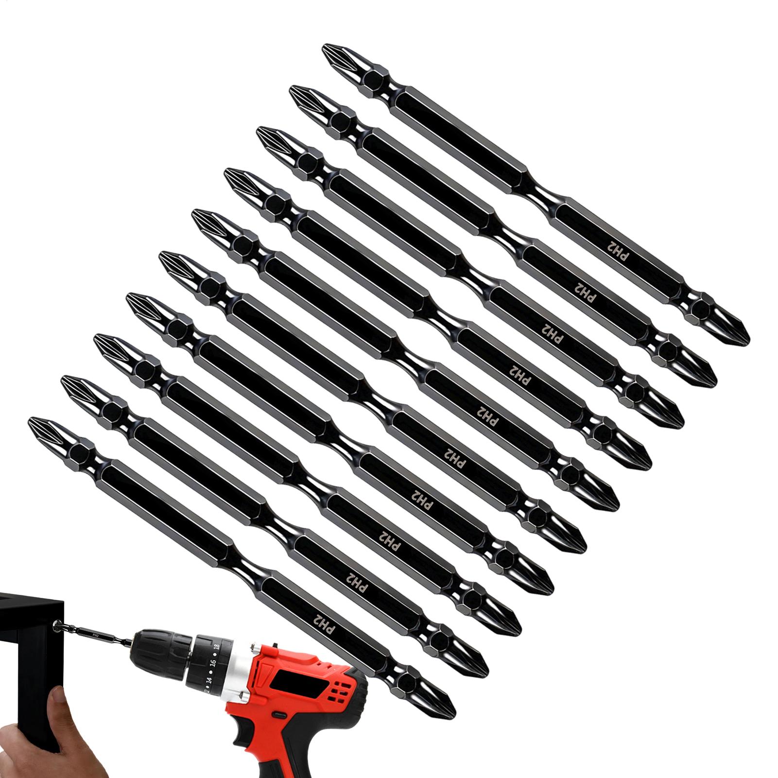 Drill Bits - مجموعة رؤوس مغناطيسية مزدوجة الأطراف للحفر،