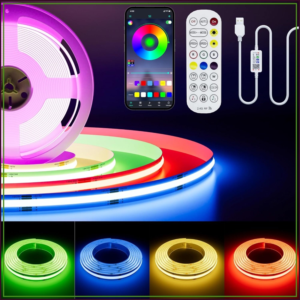 Led Strip Lights - شريط إضاءة LED RGB بتقنية COB