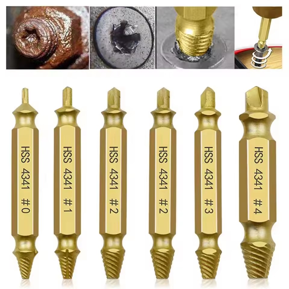 Drill Bits - مجموعة أدوات استخراج البراغي التالفة والمكسورة،