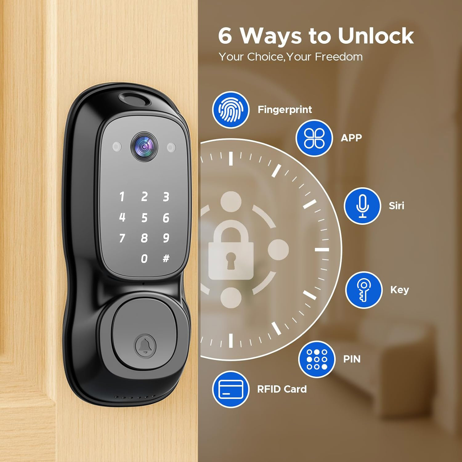 قفل باب ذكي بتقنية واي فاي من  - مراجعة Door Lock وسعره