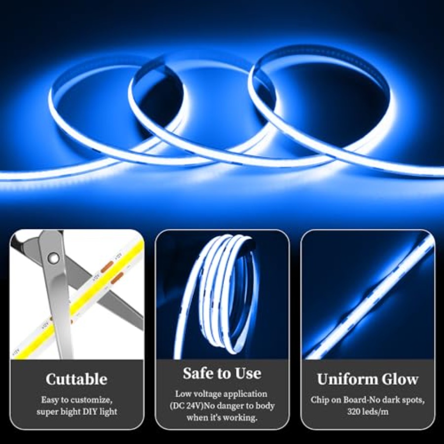 شريط إضاءة LED COB بطول 32.8 ق - مراجعة Led Strip Lights وسعره