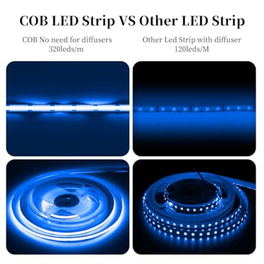 شريط إضاءة LED COB بطول 32.8 ق - مراجعة Led Strip Lights وسعره