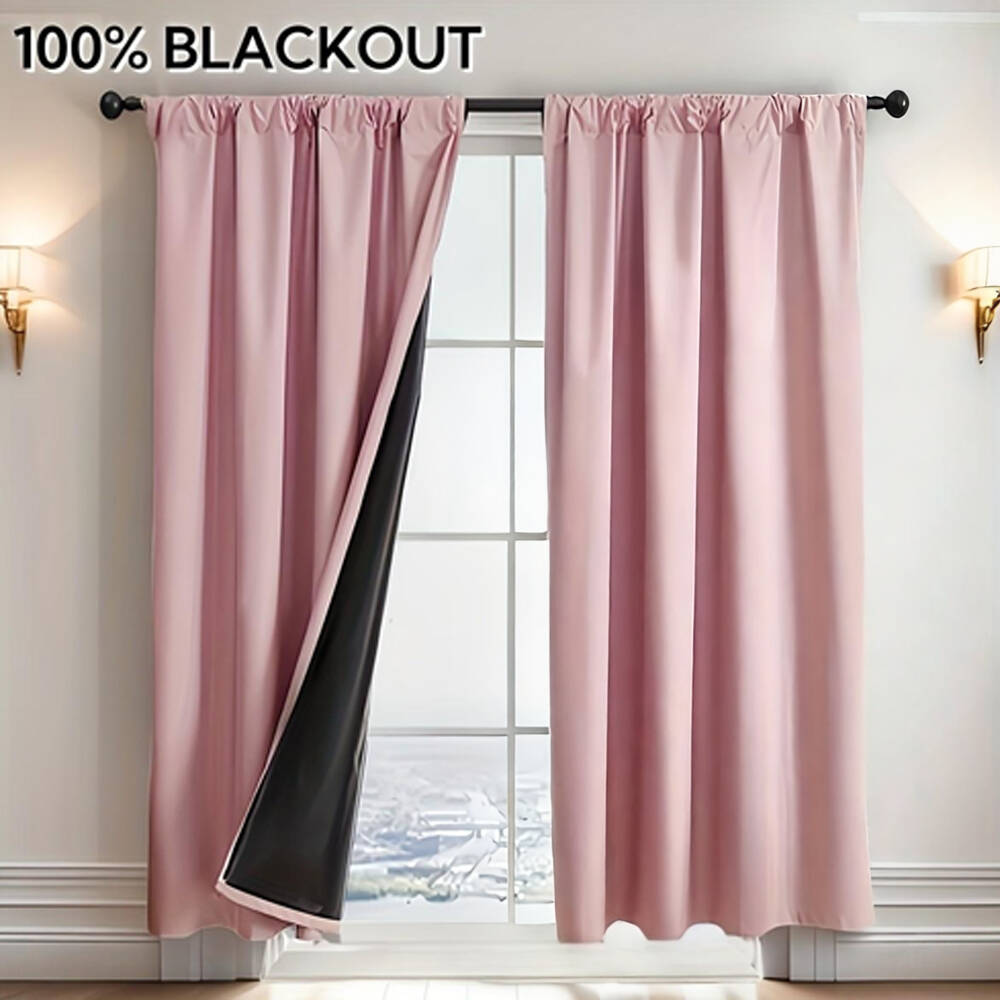 ستارة معتمة 100% مع بطانة سودا - مراجعة Curtain Rods وسعره