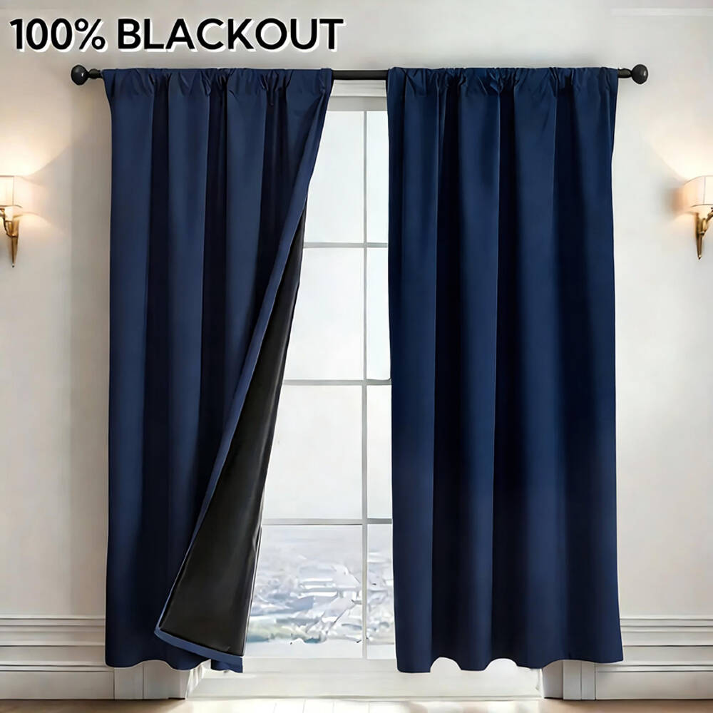 ستارة معتمة 100% مع بطانة سودا - مراجعة Curtain Rods وسعره
