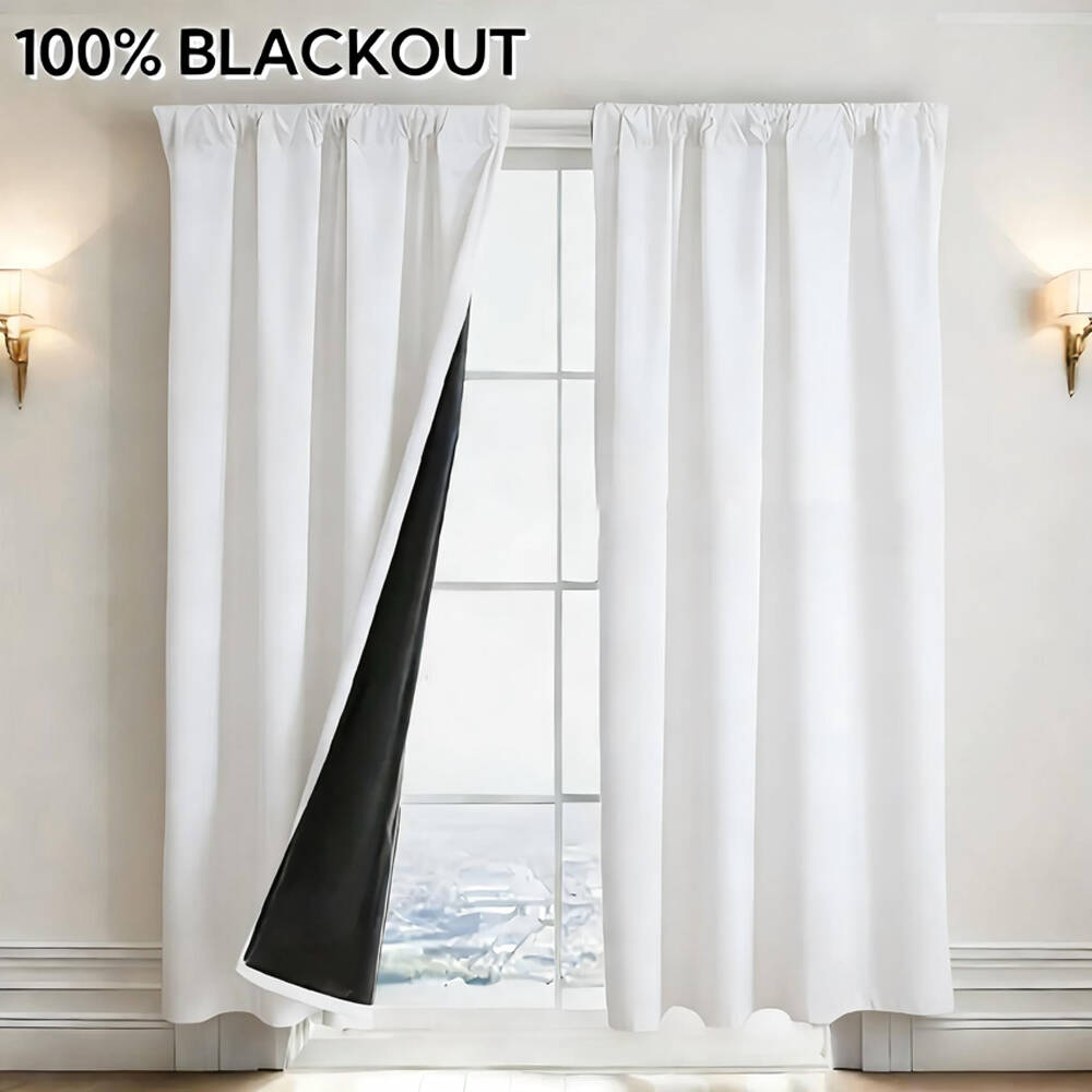 ستارة معتمة 100% مع بطانة سودا - مراجعة Curtain Rods وسعره