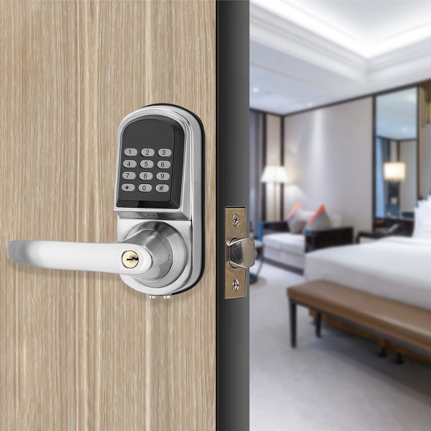 قفل باب رقمي عالي الجودة بمقبض - مراجعة Door Lock وسعره