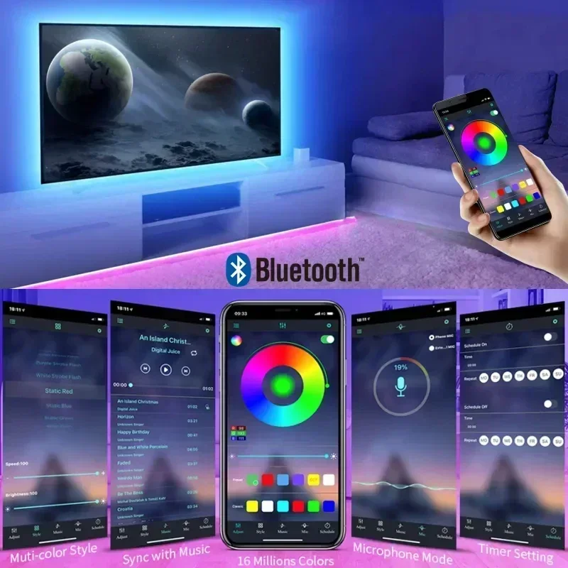 الذكية RGB LED الألعاب شرائط م - مراجعة Led Strip Lights وسعره