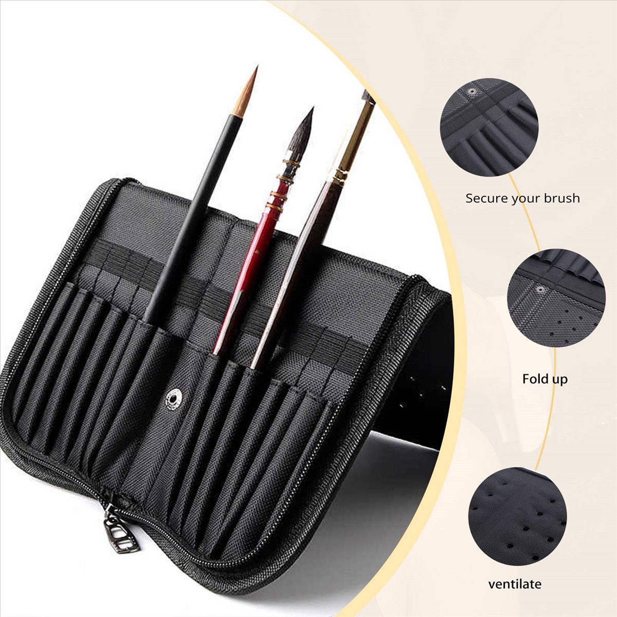 (A02R) حافظة فرش رسم فنية بسحا - مراجعة Paint Brush وسعره