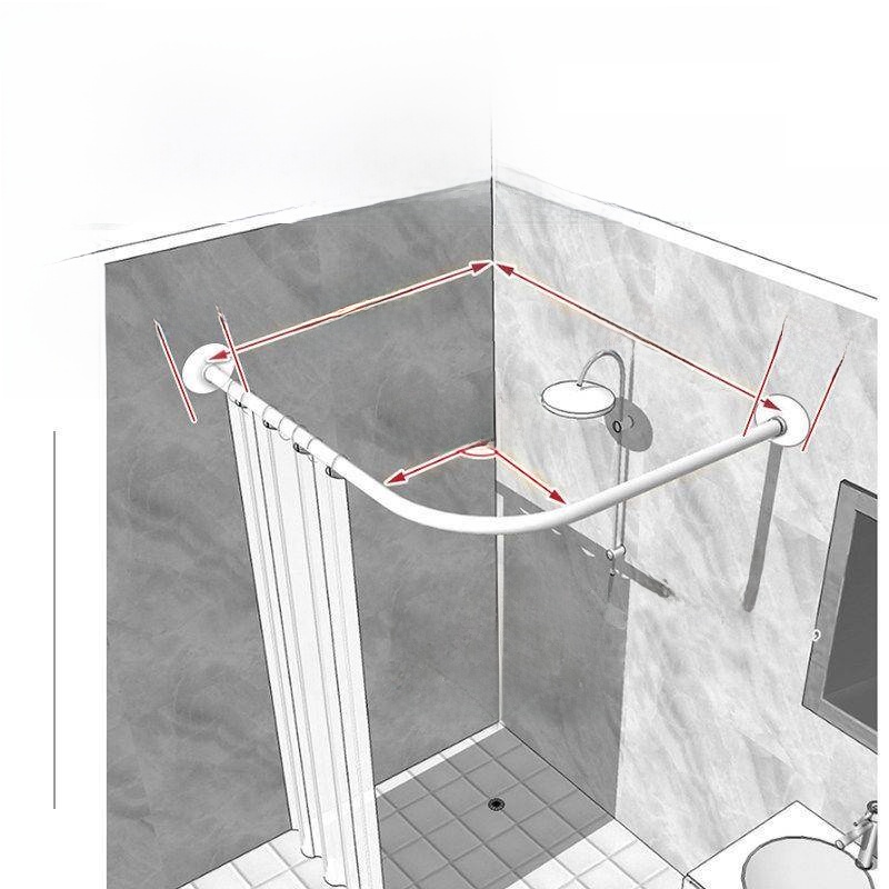 قضيب استحمام للحمام على شكل قو - مراجعة Curtain Rods وسعره