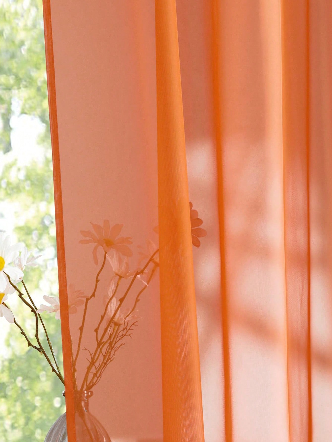 ستارة أورجانزا شفافة برتقالية  - مراجعة Curtain Rods وسعره