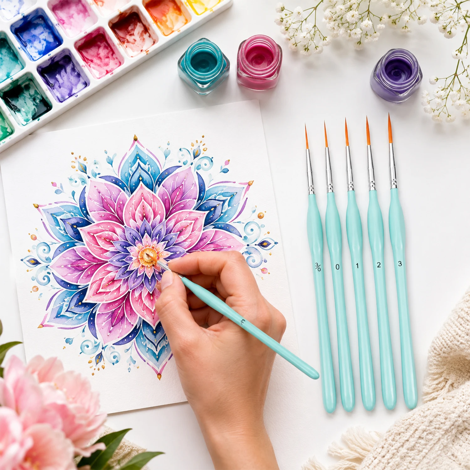 مجموعة من 6 فرش ريجر للرسم، فر - مراجعة Paint Brush وسعره