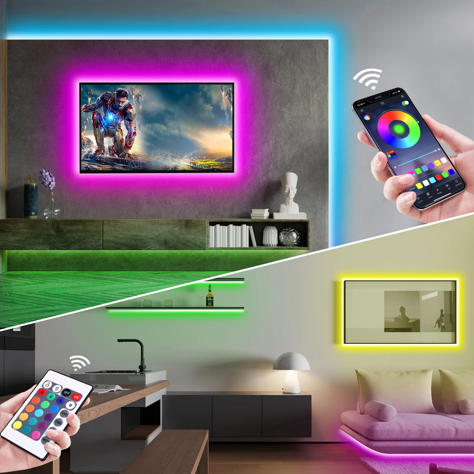 1-5 متر RGB LED شريط ضوء النيو - مراجعة Led Strip Lights وسعره