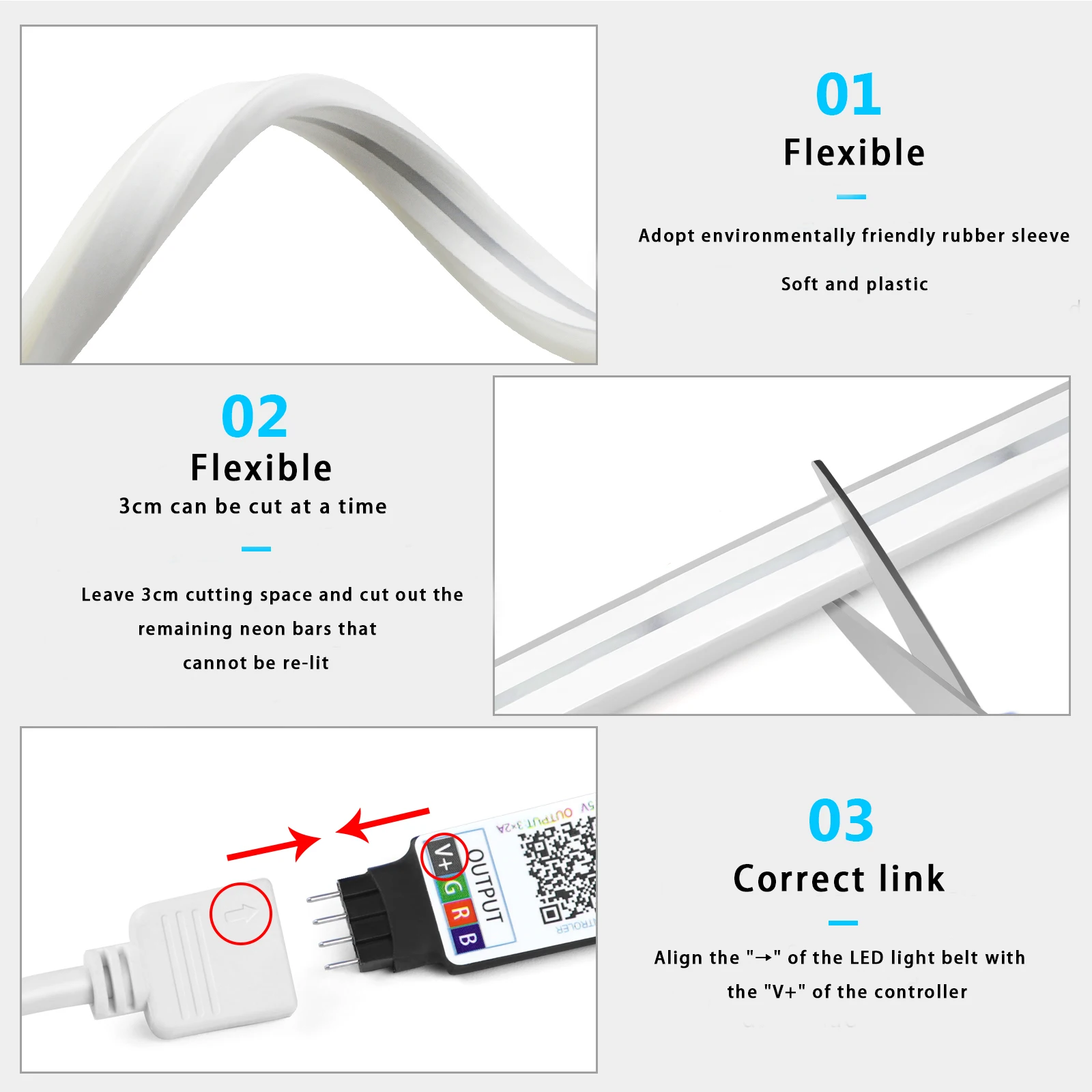 1-5 متر RGB LED شريط ضوء النيو - مراجعة Led Strip Lights وسعره